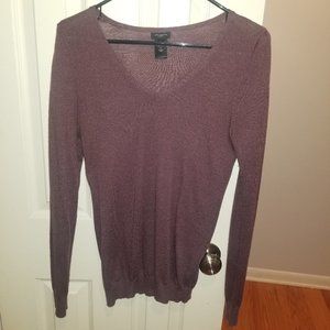 And Taylor Lightweight Purple V-Neck Wool Sweater Small